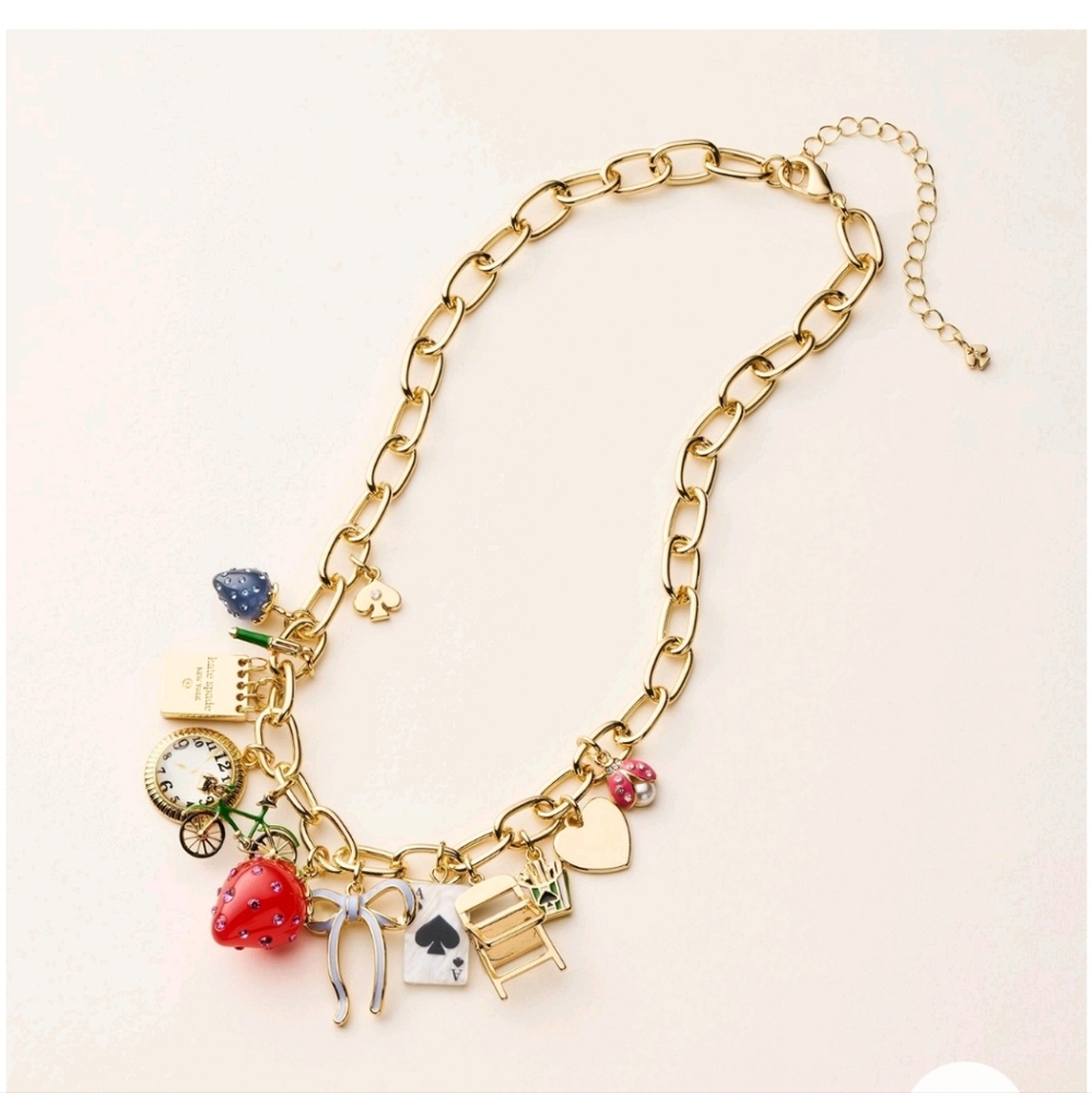 💜 Kate Spade ♠️ x Target Gold-tone Chunky Charm Statement Necklace